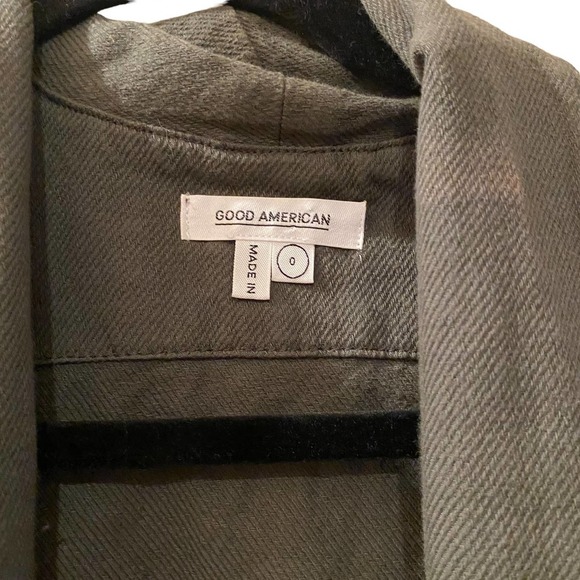 NWT Good American The Wrap Belted Jacket in Olive sz 0 - Picture 5 of 9